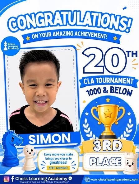 20th CLA Online Chess Tournament Results — image 3