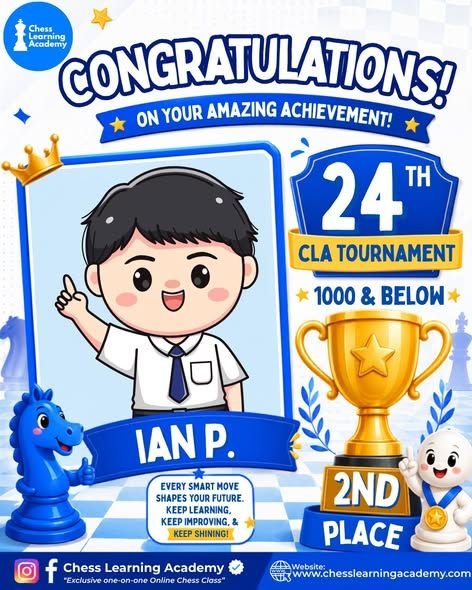 24th CLA Online Chess Tournament Results — 1001 and Above & 1000 Below — image 2