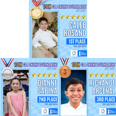 CLA 13th Online Chess Tournament Above Bracket Results