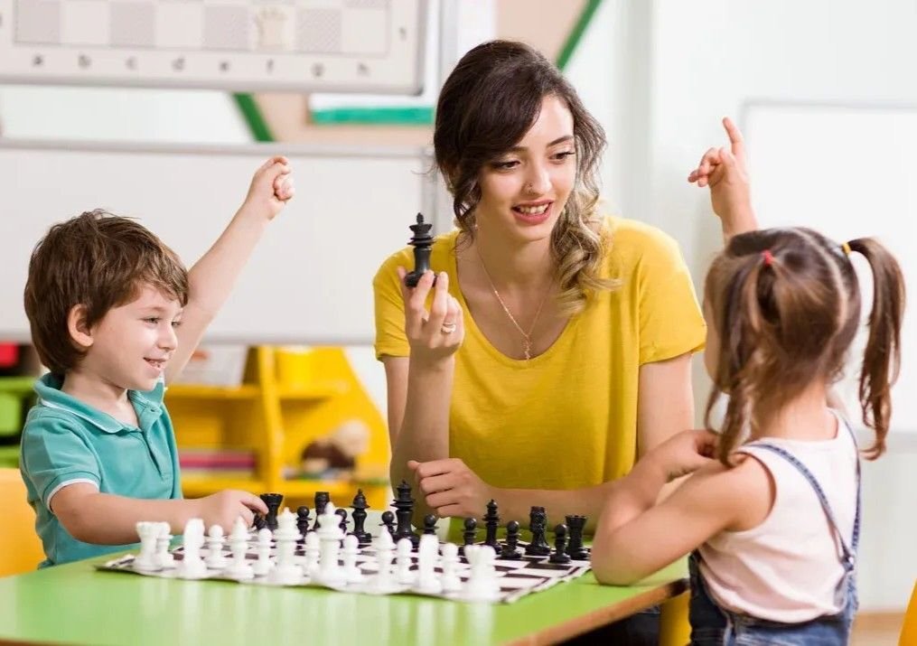 Two Kids Playing Chess