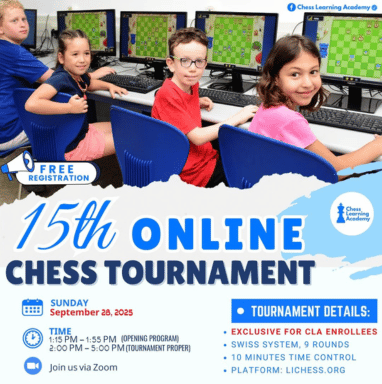 Join the 15th Online Chess Tournament at Chess Learning Academy