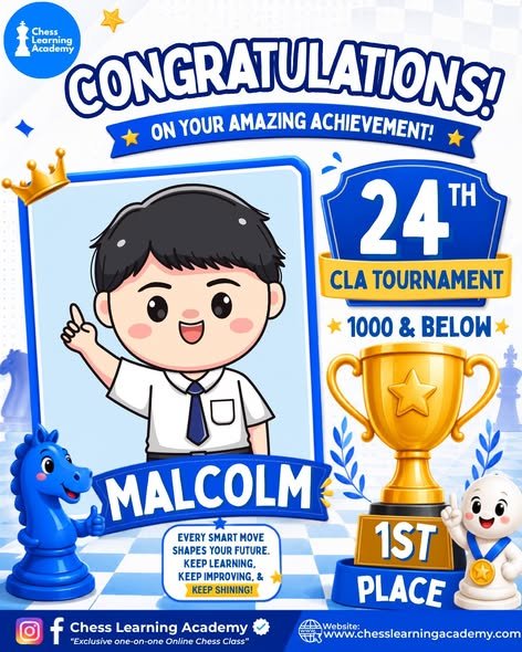 24th CLA Online Chess Tournament Results โ 1001 and Above & 1000 Below