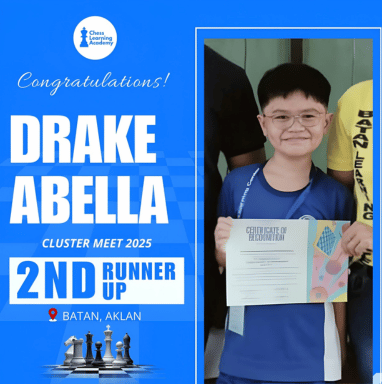 Drake Abella Wins 2nd Runner-Up at Cluster Meet 2025 in Batan, Aklan